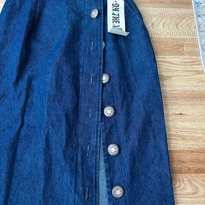 Denim Button-Down Skirt